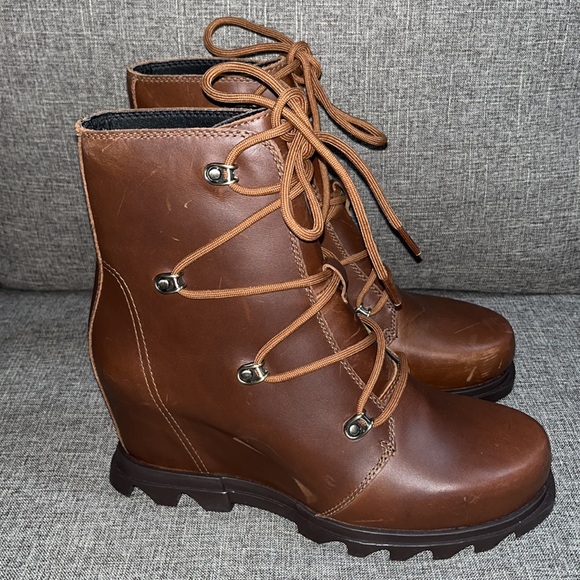 SOREL Joan Of Arctic Waterproof Wedge III Booties, HAZELNUT SIZE 8 US - Picture 2 of 10